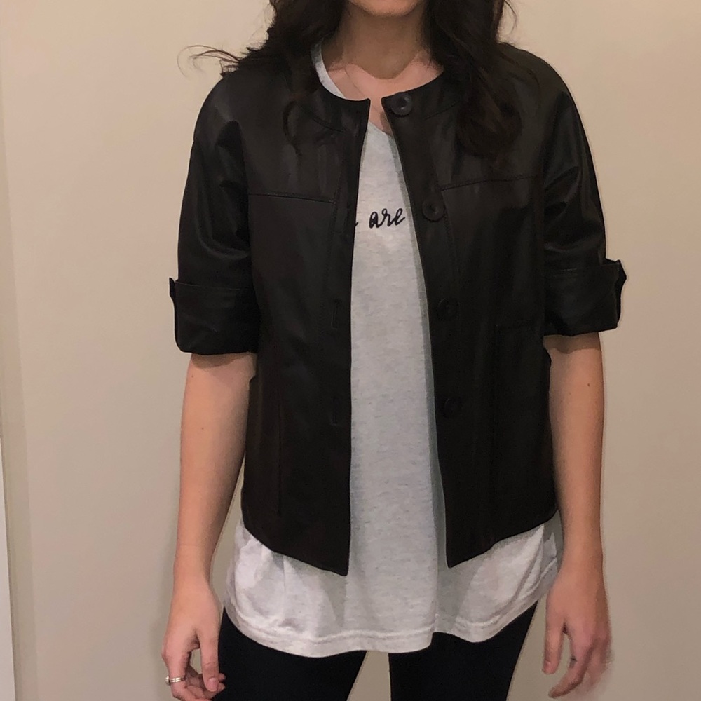 Black leather jacket
